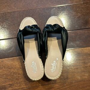 Charles David knotted leather wedge sandals